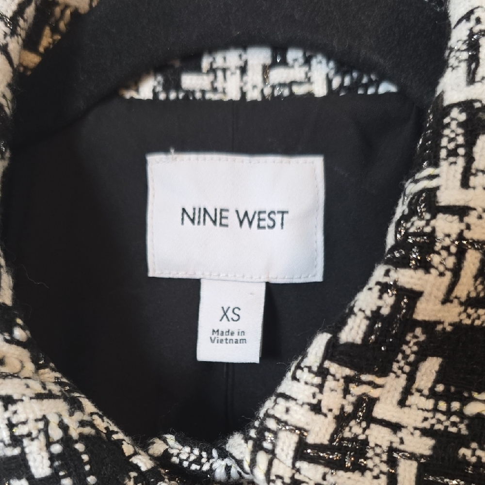 Nine West Women's Black and White Tweed Blazer‎ Size XS - Picture 2 of 16